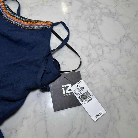 NWT Iz Byer Navy Mini Dress Beaded Size XS - Picture 5 of 7